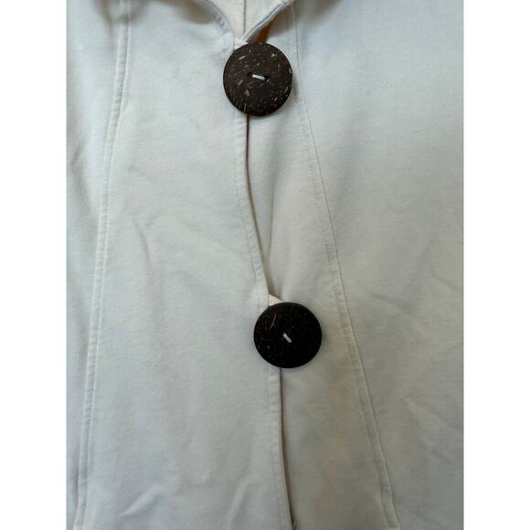 Neon Buddha Ivory Lightweight Jacket Wood Buttons Medium - Picture 4 of 6
